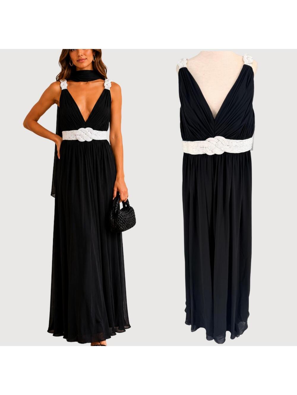 Bari Jay Black Formal Bridesmaid Gown Dress 16W NWT